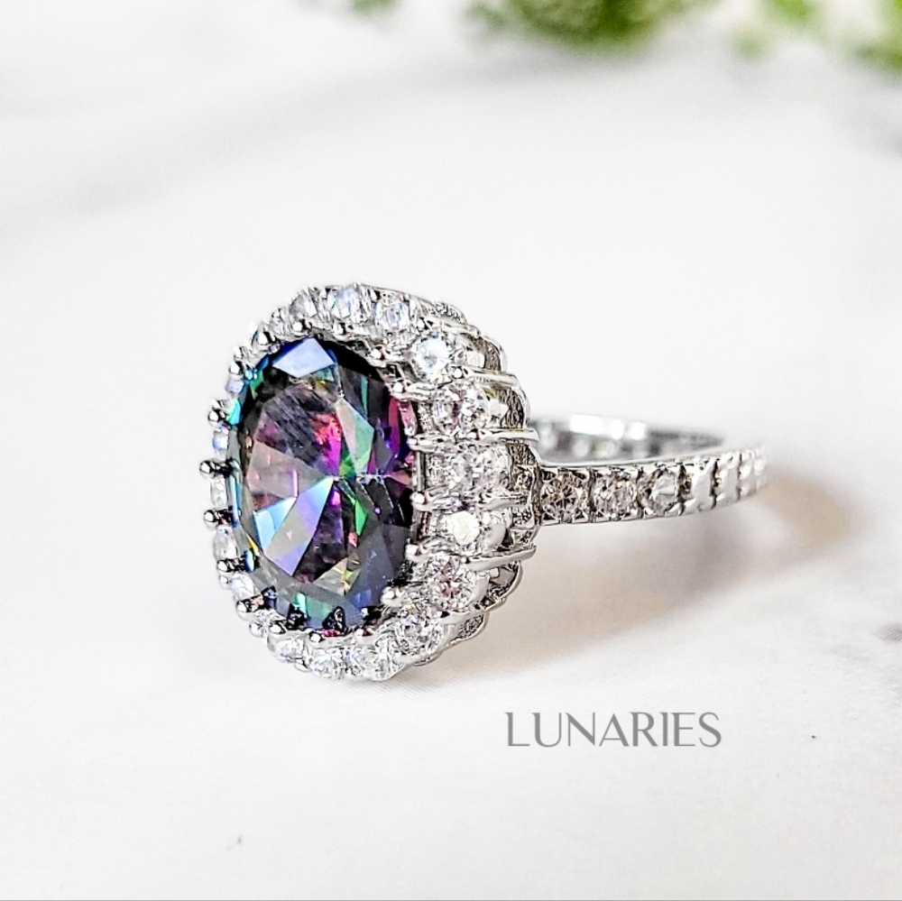 Multicolor Gemstone Silver Ring - Picture 4 of 11
